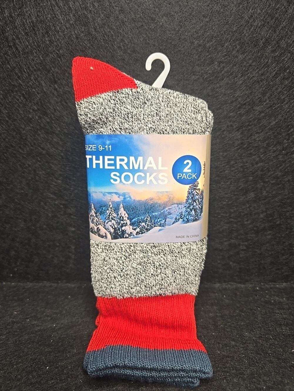Thermal Socks Size 9-11 Poly/Cotton/Spandex Blend - 2 Pair NWT
